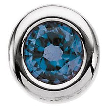 Load image into Gallery viewer, 4 mm Round Imitation Blue Zircon Birthstone Slide Pendant