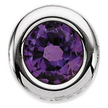 Load image into Gallery viewer, 4 mm Round Imitation Blue Zircon Birthstone Slide Pendant