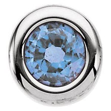 Load image into Gallery viewer, 4 mm Round Imitation Blue Zircon Birthstone Slide Pendant