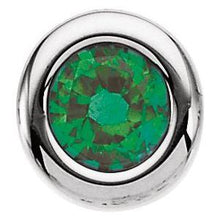 Load image into Gallery viewer, 4 mm Round Imitation Blue Zircon Birthstone Slide Pendant