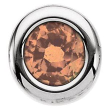 Load image into Gallery viewer, 4 mm Round Imitation Blue Zircon Birthstone Slide Pendant