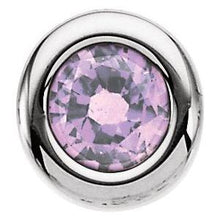Load image into Gallery viewer, 4 mm Round Imitation Blue Zircon Birthstone Slide Pendant