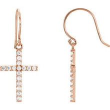 Load image into Gallery viewer, 1/2 CTW Diamond Cross Earrings