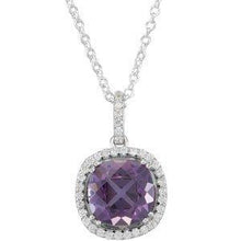 Load image into Gallery viewer, Amethyst & 3/8 CTW Diamond Pendant