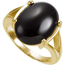 Load image into Gallery viewer, Onyx Cabochon Split Shank Ring