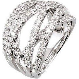 1 1/2 CTW Diamond Criss-Cross Ring
