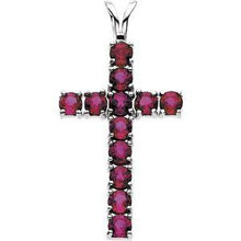 Load image into Gallery viewer, Ruby Cross Pendant