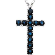 Load image into Gallery viewer, Blue Sapphire Cross Pendant