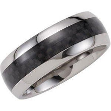 Load image into Gallery viewer, 8 mm Domed Band with Carbon Fiber Inlay