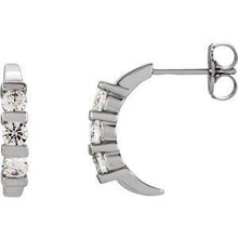 Load image into Gallery viewer, 1/2 CTW Diamond J-Hoop Earrings