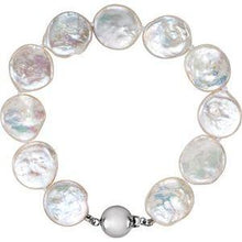 Load image into Gallery viewer, White Freshwater Cultured Coin Pearl 18" Necklace