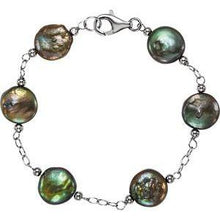 Load image into Gallery viewer, Freshwater Cultured Black Coin Pearl 18" Necklace