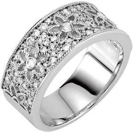 5/8 CTW Diamond Floral-Inspired Anniversary Band