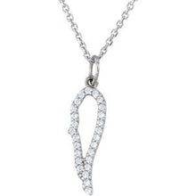 Load image into Gallery viewer, 1/10 CTW Diamond Angel Wing 18" Necklace