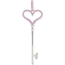 Load image into Gallery viewer, Pink Sapphire Heart Key Pendant