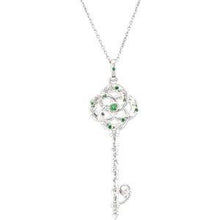 Load image into Gallery viewer, Tsavorite Garnet Key Pendant