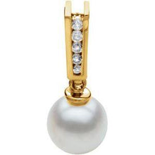 Load image into Gallery viewer, Akoya Cultured Pearl & .07 CTW Diamond Pendant