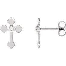 Load image into Gallery viewer, .01 CTW Diamond Cross Earrings