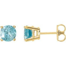 Load image into Gallery viewer, 4 mm Round White Topaz Friction Post Stud Earrings