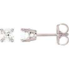 Load image into Gallery viewer, 4 mm Round White Topaz Friction Post Stud Earrings