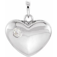 Load image into Gallery viewer, .05 CT Diamond 16.75x12.15 mm Heart Pendant