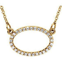 Load image into Gallery viewer, 1/8 CTW Diamond Horizontal Oval 16" Necklace