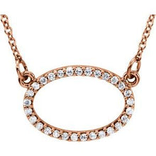 Load image into Gallery viewer, 1/8 CTW Diamond Horizontal Oval 16" Necklace