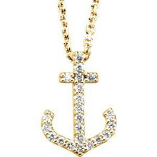 Load image into Gallery viewer, .08 CTW Diamond Anchor 16" Necklace