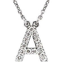 Load image into Gallery viewer, Initial A 1/8 CTW Diamond 16" Necklace