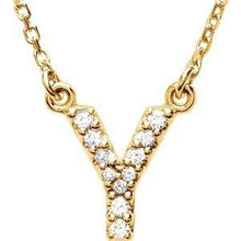 Load image into Gallery viewer, Initial A 1/8 CTW Diamond 16" Necklace