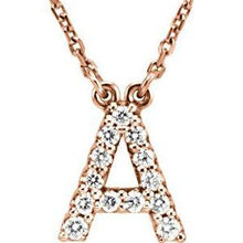 Load image into Gallery viewer, Initial A 1/8 CTW Diamond 16" Necklace