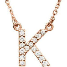 Load image into Gallery viewer, Initial A 1/8 CTW Diamond 16" Necklace