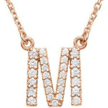 Load image into Gallery viewer, Initial A 1/8 CTW Diamond 16" Necklace