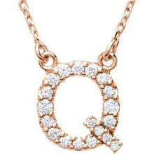 Load image into Gallery viewer, Initial A 1/8 CTW Diamond 16" Necklace
