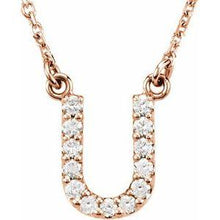 Load image into Gallery viewer, Initial A 1/8 CTW Diamond 16" Necklace