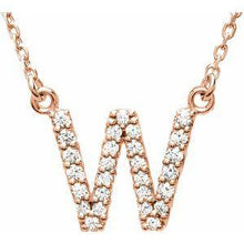 Load image into Gallery viewer, Initial A 1/8 CTW Diamond 16" Necklace