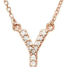 Load image into Gallery viewer, Initial A 1/8 CTW Diamond 16" Necklace