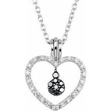 Load image into Gallery viewer, 1/6 CTW Black Diamond Heart 18" Necklace