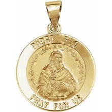 Load image into Gallery viewer, 18 mm Round Hollow Padre Pio Medal