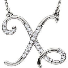 Load image into Gallery viewer, 1/8 CTW Diamond Initial A 16" Necklace