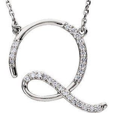 Load image into Gallery viewer, 1/8 CTW Diamond Initial A 16" Necklace