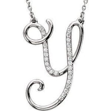 Load image into Gallery viewer, 1/8 CTW Diamond Initial A 16" Necklace