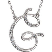Load image into Gallery viewer, 1/8 CTW Diamond Initial A 16" Necklace