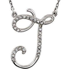 Load image into Gallery viewer, 1/8 CTW Diamond Initial A 16" Necklace