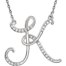 Load image into Gallery viewer, 1/8 CTW Diamond Initial A 16" Necklace