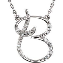 Load image into Gallery viewer, 1/8 CTW Diamond Initial A 16" Necklace