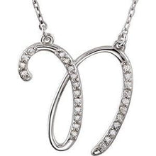 Load image into Gallery viewer, 1/8 CTW Diamond Initial A 16" Necklace