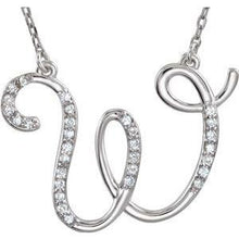 Load image into Gallery viewer, 1/8 CTW Diamond Initial A 16" Necklace