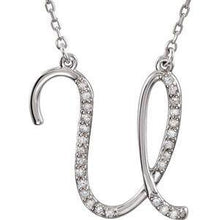 Load image into Gallery viewer, 1/8 CTW Diamond Initial A 16" Necklace