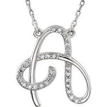 Load image into Gallery viewer, 1/8 CTW Diamond Initial A 16" Necklace